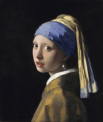 reproductie meisje met de parel van Johannes Vermeer